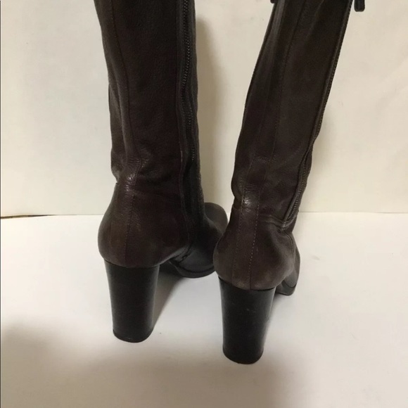 PRADA MID-CALF BOOTS BROWN LEATHER SIZE 40 - Picture 5 of 8